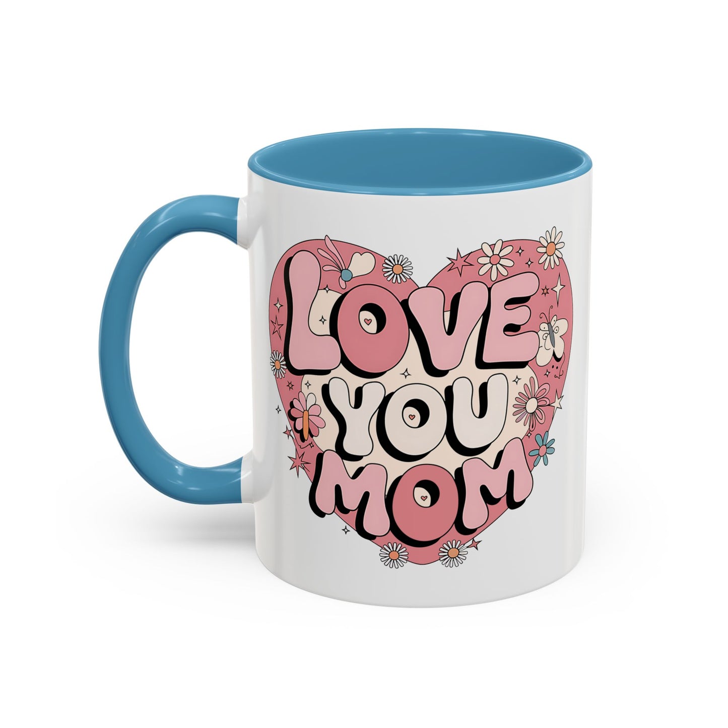 Mother's Day Mug - Love You Mom Retro Heart
