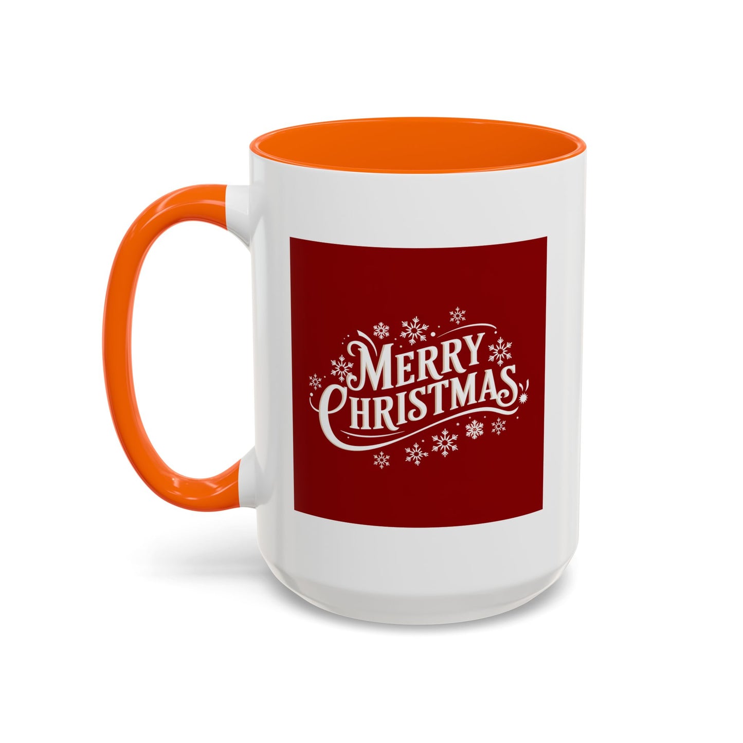 Christmas Mug - Merry Christmas White Text Maroon Background