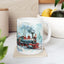 Christmas Mug - Snowman Trees Train