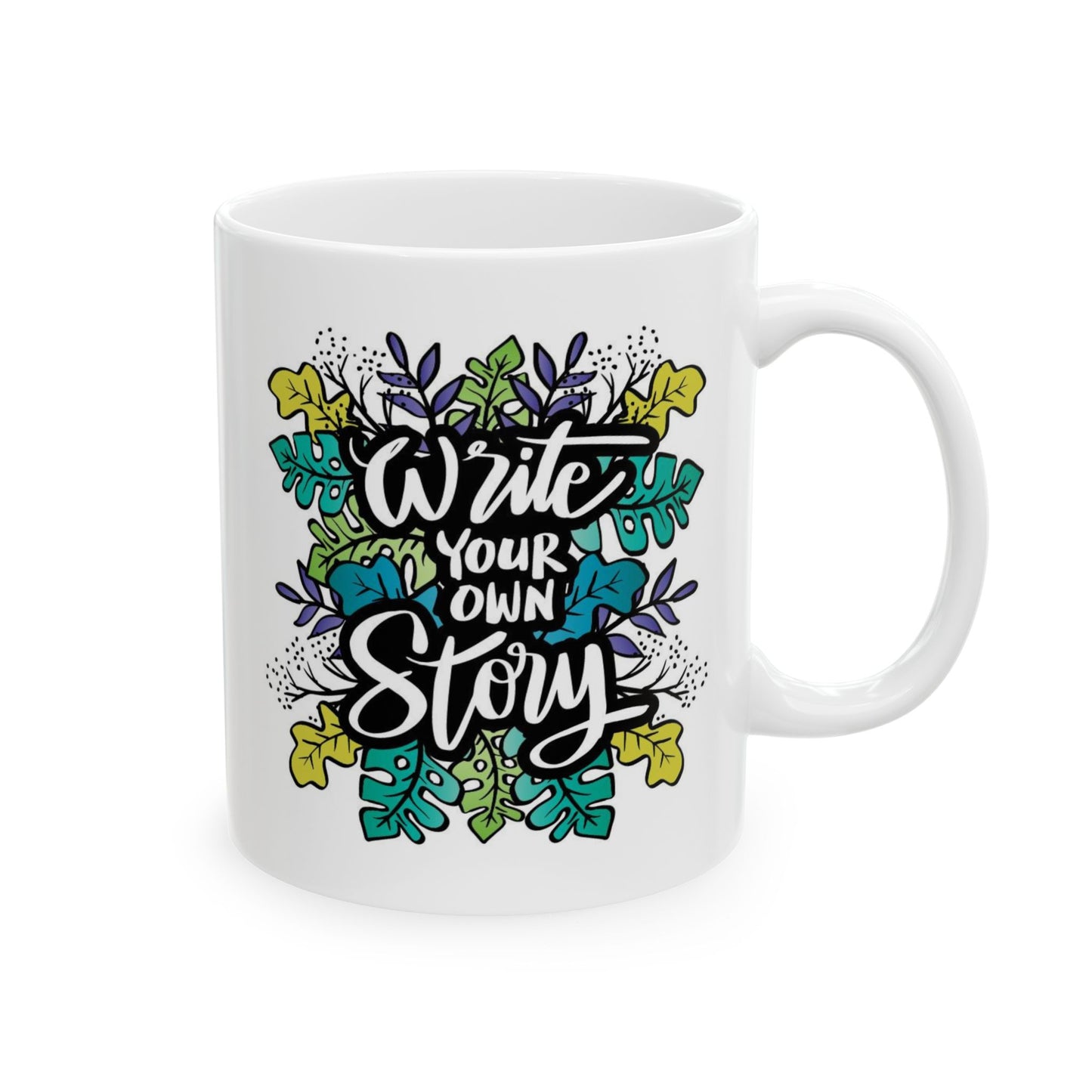 Motivation Mug - Write Your Own Story Leaves