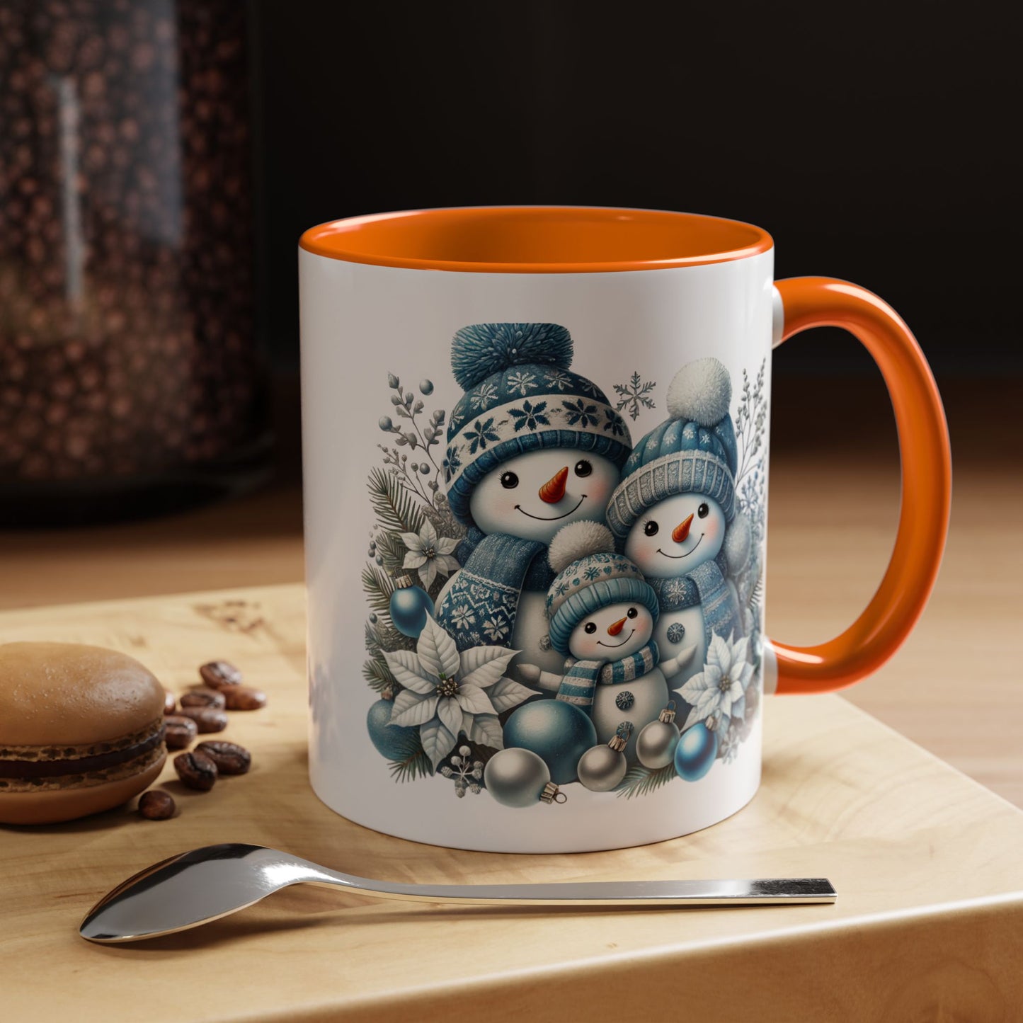 Christmas Mug - Blue Snowman Family