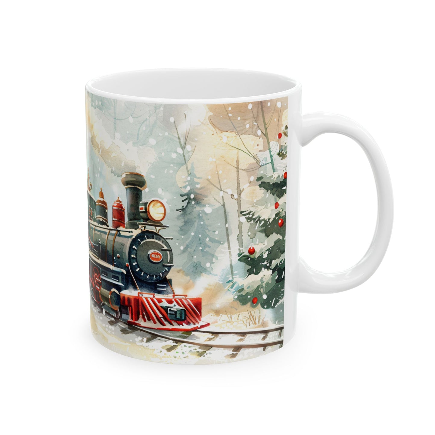 Christmas Mug - Snowman and Train Wrap 1