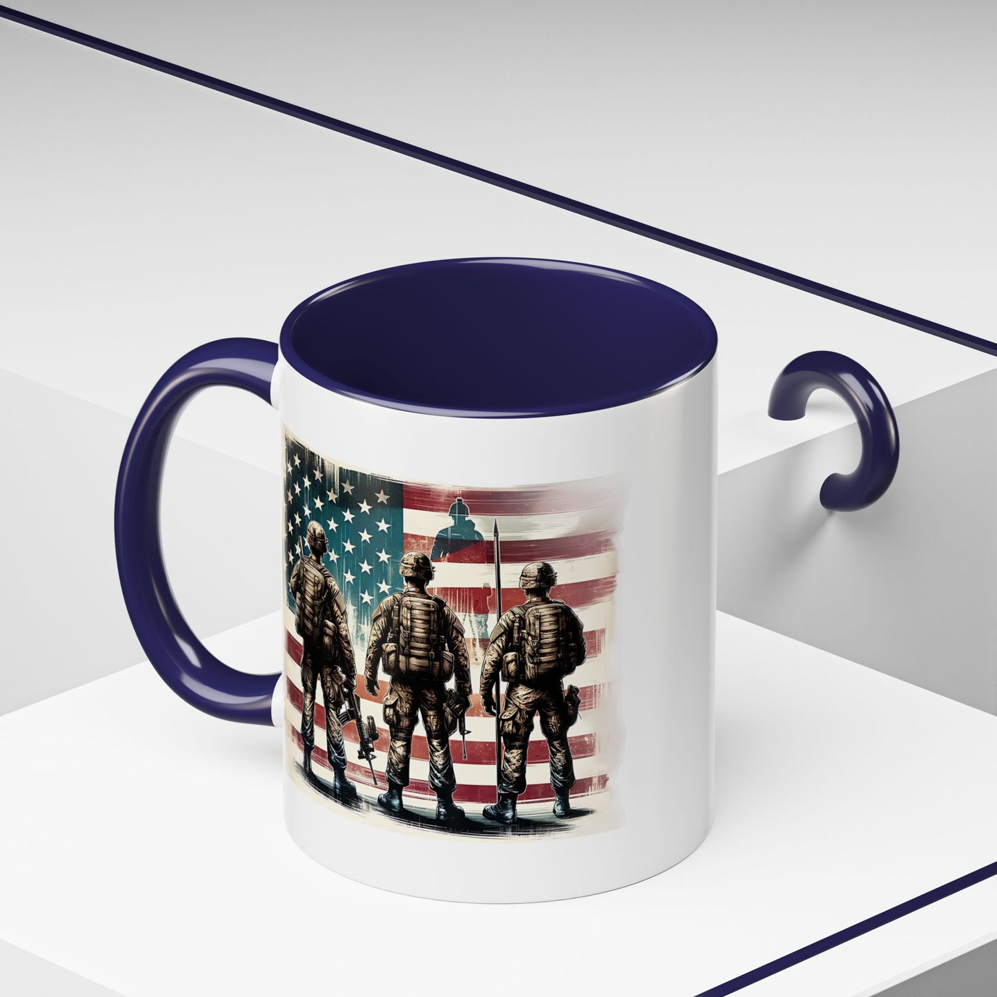 4th of July Mug - Soldiers American Flag