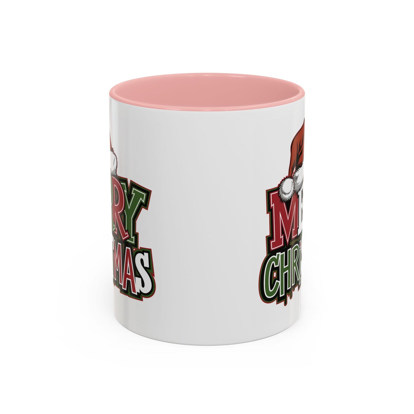 Christmas Mug - Merry Christmas Red Green & White Graffiti Hat