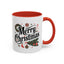 Christmas Mug - Merry Christmas Black Text Star Stocking Ornament Candy Cane