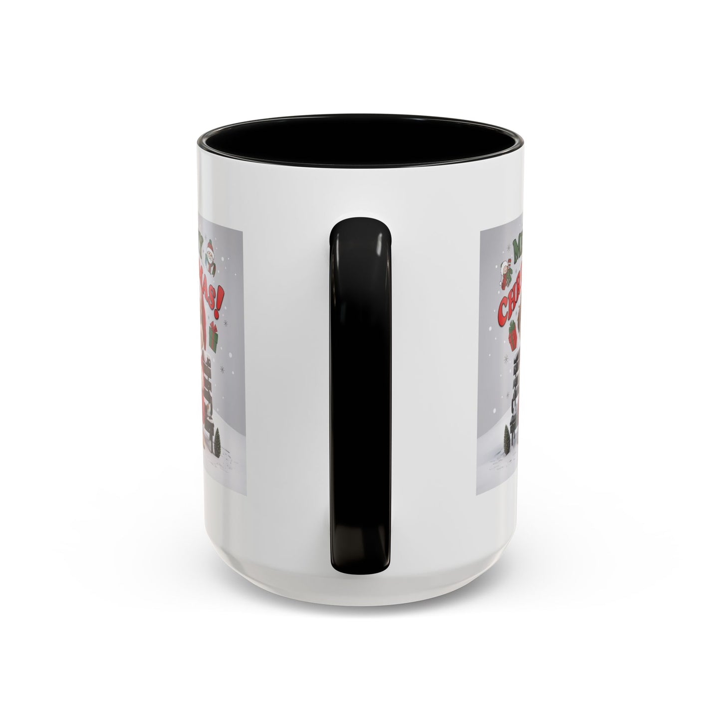 Christmas Mug - Merry Christmas Red Text Puppy Red Top