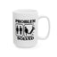 Humor Mug - Problem Solved - Girl Kicks Boy