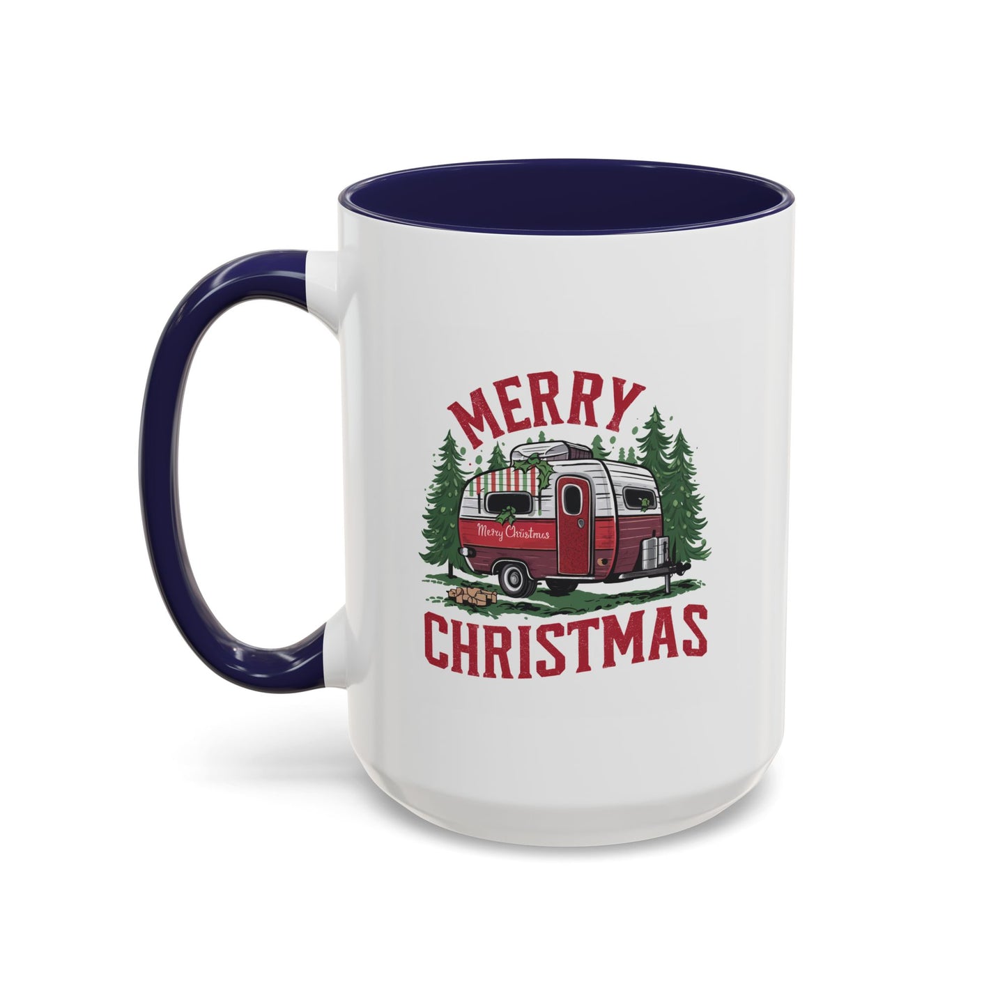 Christmas Mug - Merry Christmas Red & White Camper