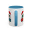 Christmas Mug - Merry Christmas Green Red Yellow and Blue Text Red Hats
