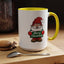 Christmas Mug - Merry Christmas White & Green Text Gnome Snow