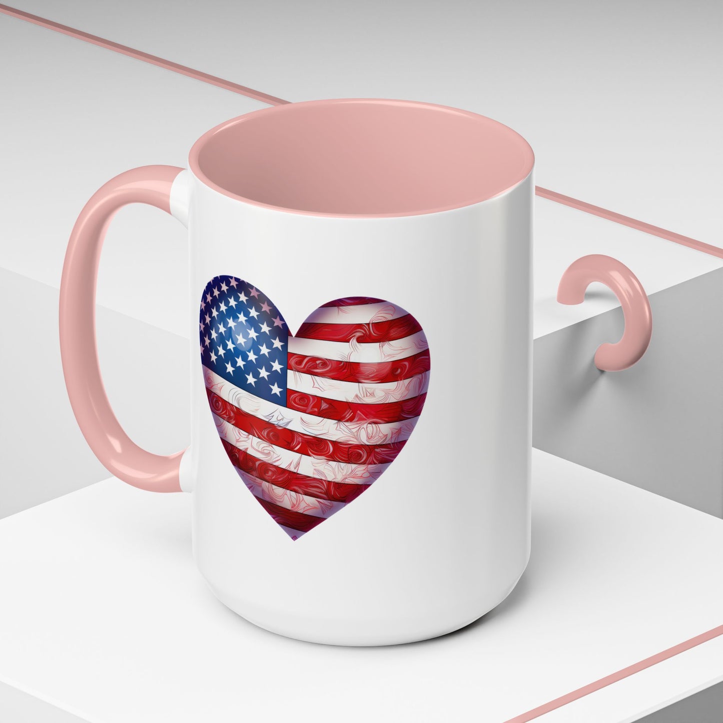 4th of July Mug - Heart American Flag