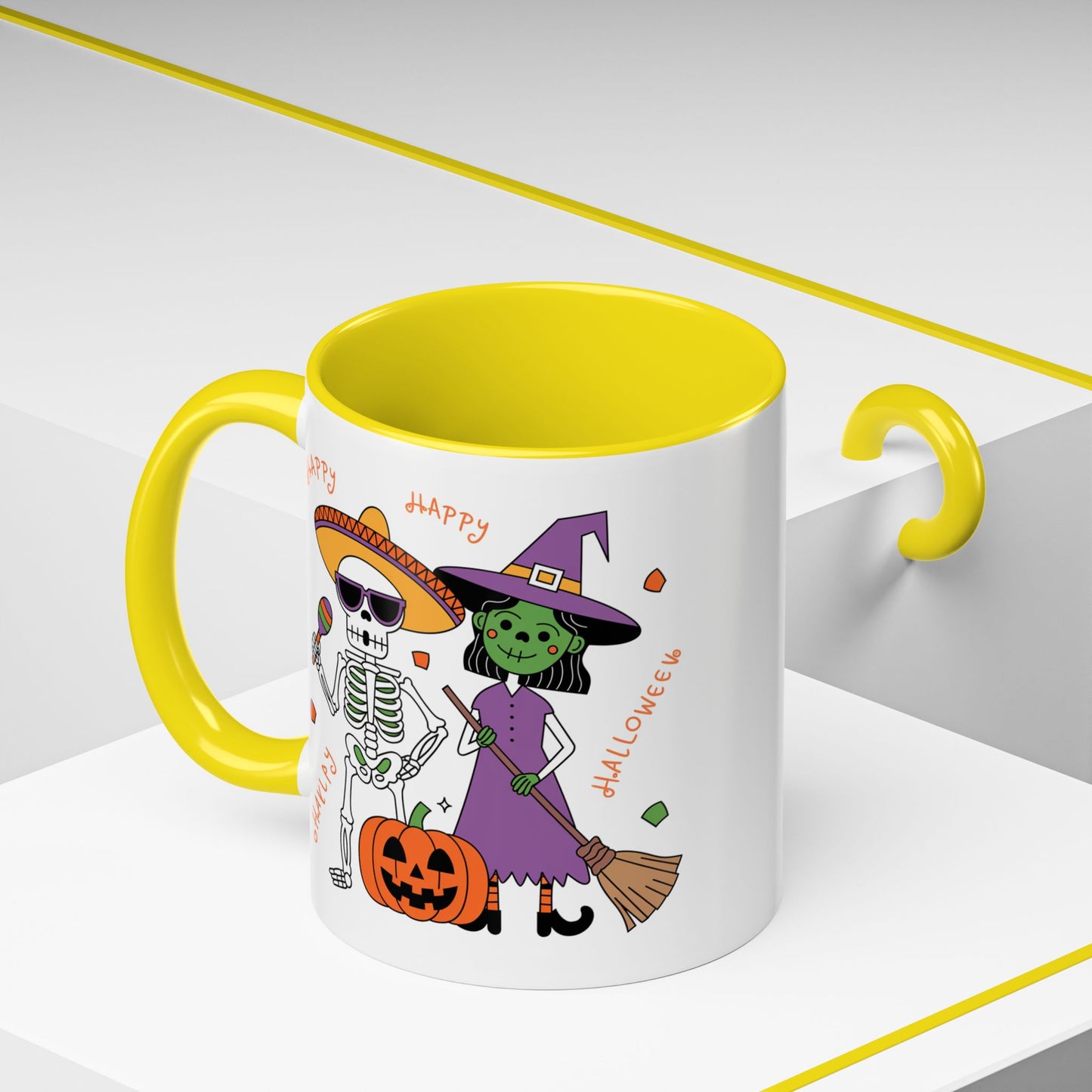 Halloween Mug - Skeleton & Witch