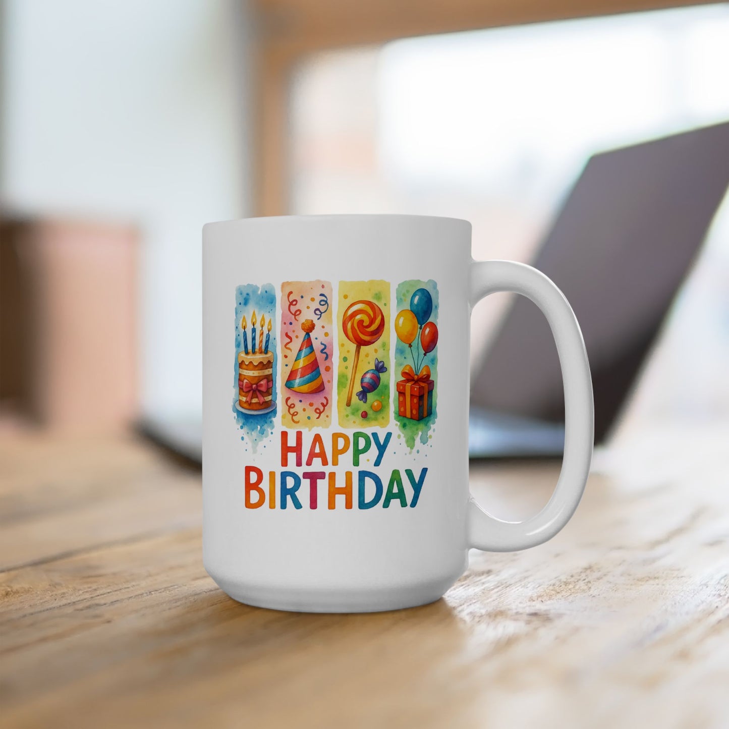 Birthday Mug - Happy Birthday Brushstroke Design