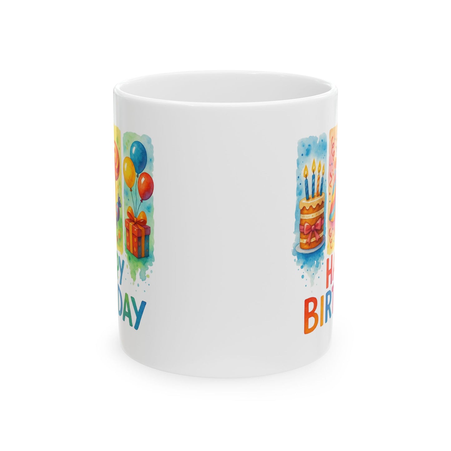 Birthday Mug - Happy Birthday Brushstroke Design