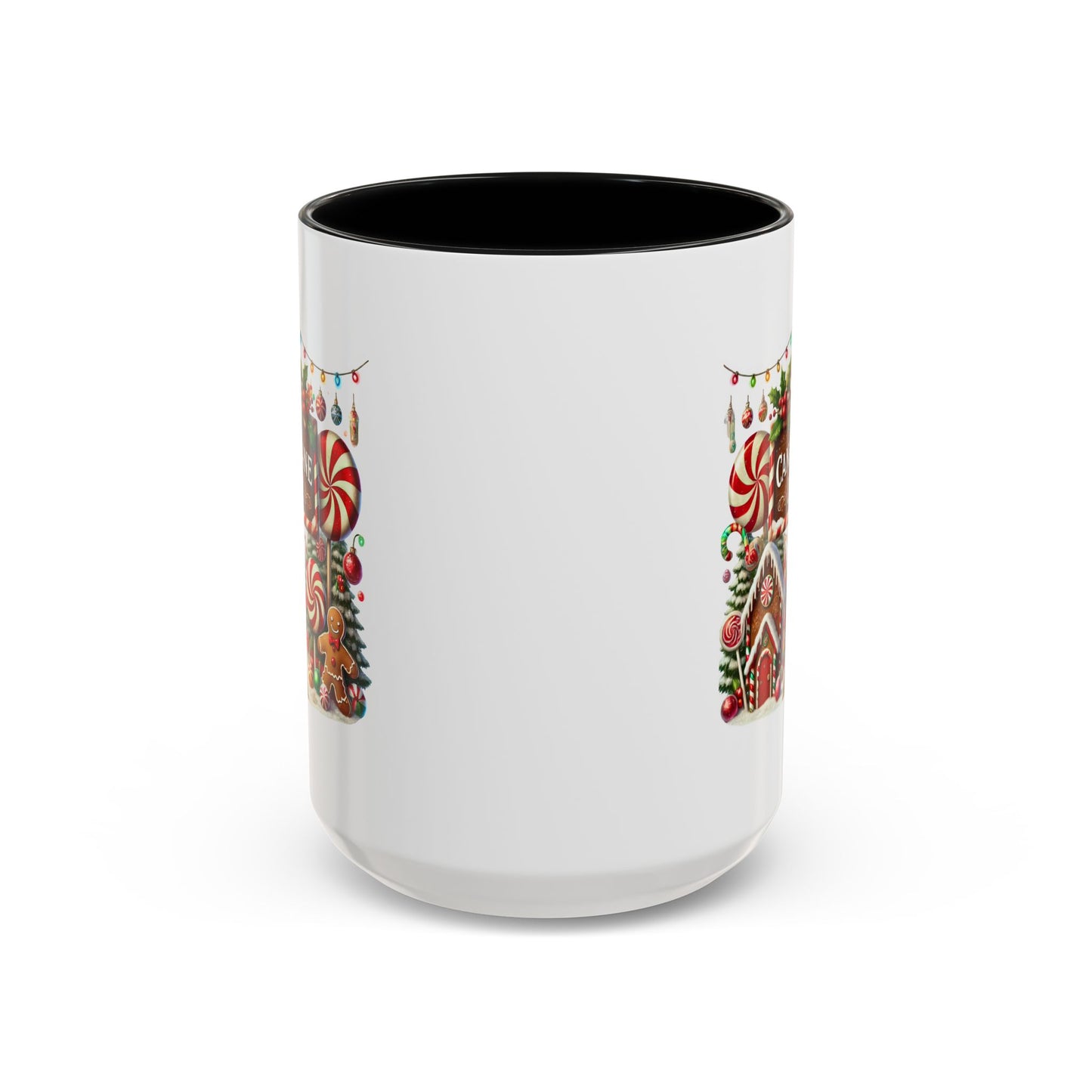 Christmas Mug - Candy Cane Lane White Text Ornaments Candy