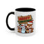 Christmas Mug - Merry Christmas Red & Green Text Reindeer Snowman