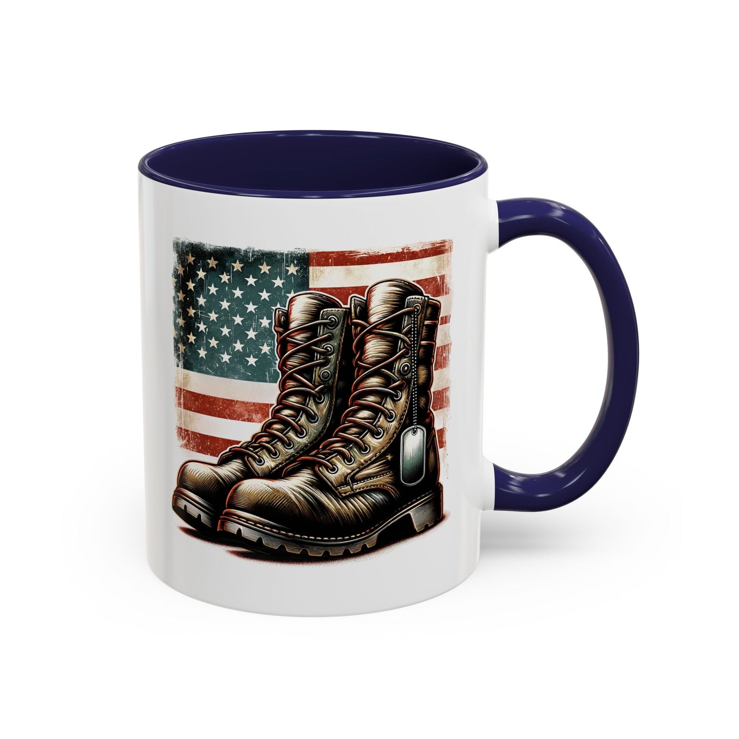 4th of July Mug - Fallen Soldier Boots Flag
