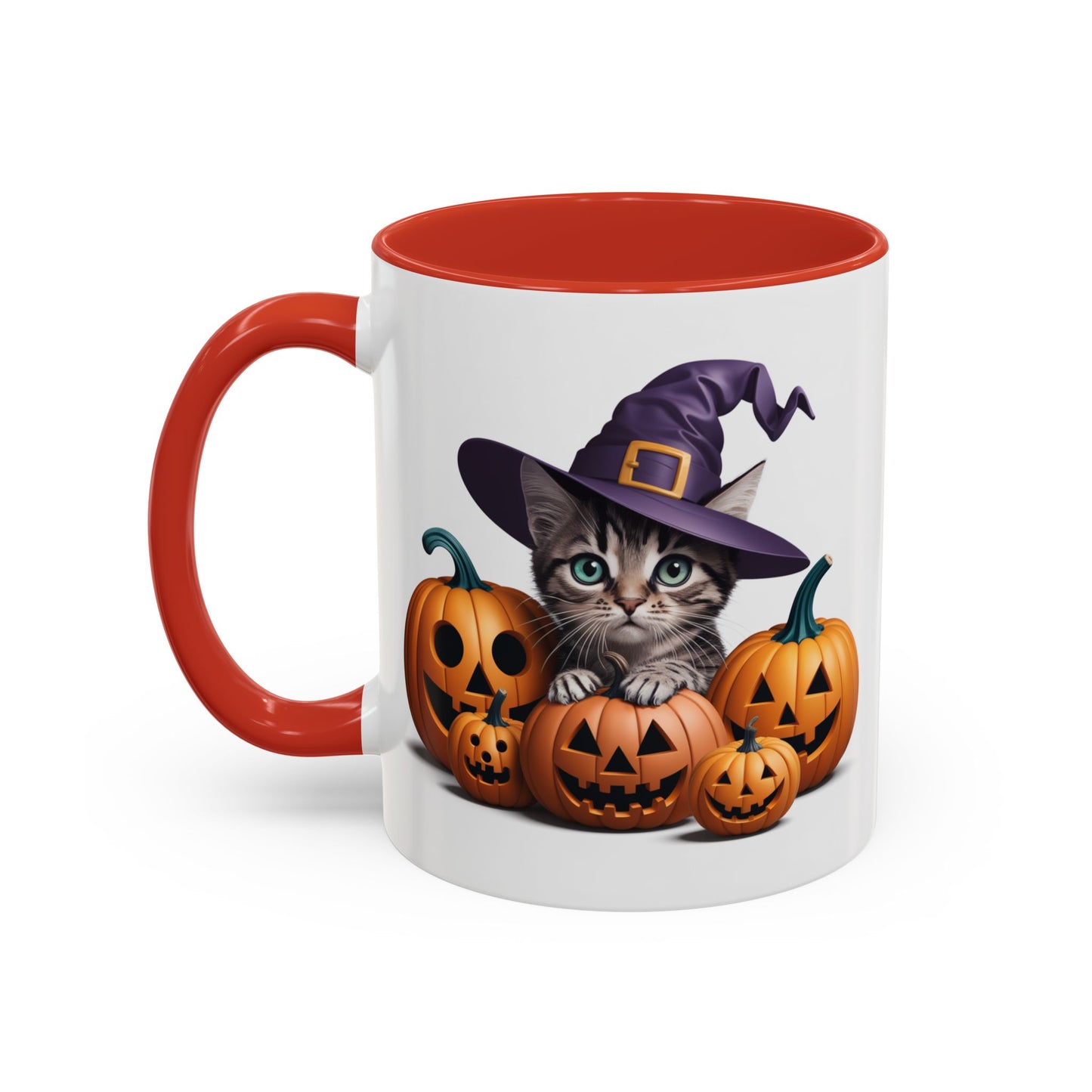 Halloween Mug - Witch Cat Hiding In Pumpkins
