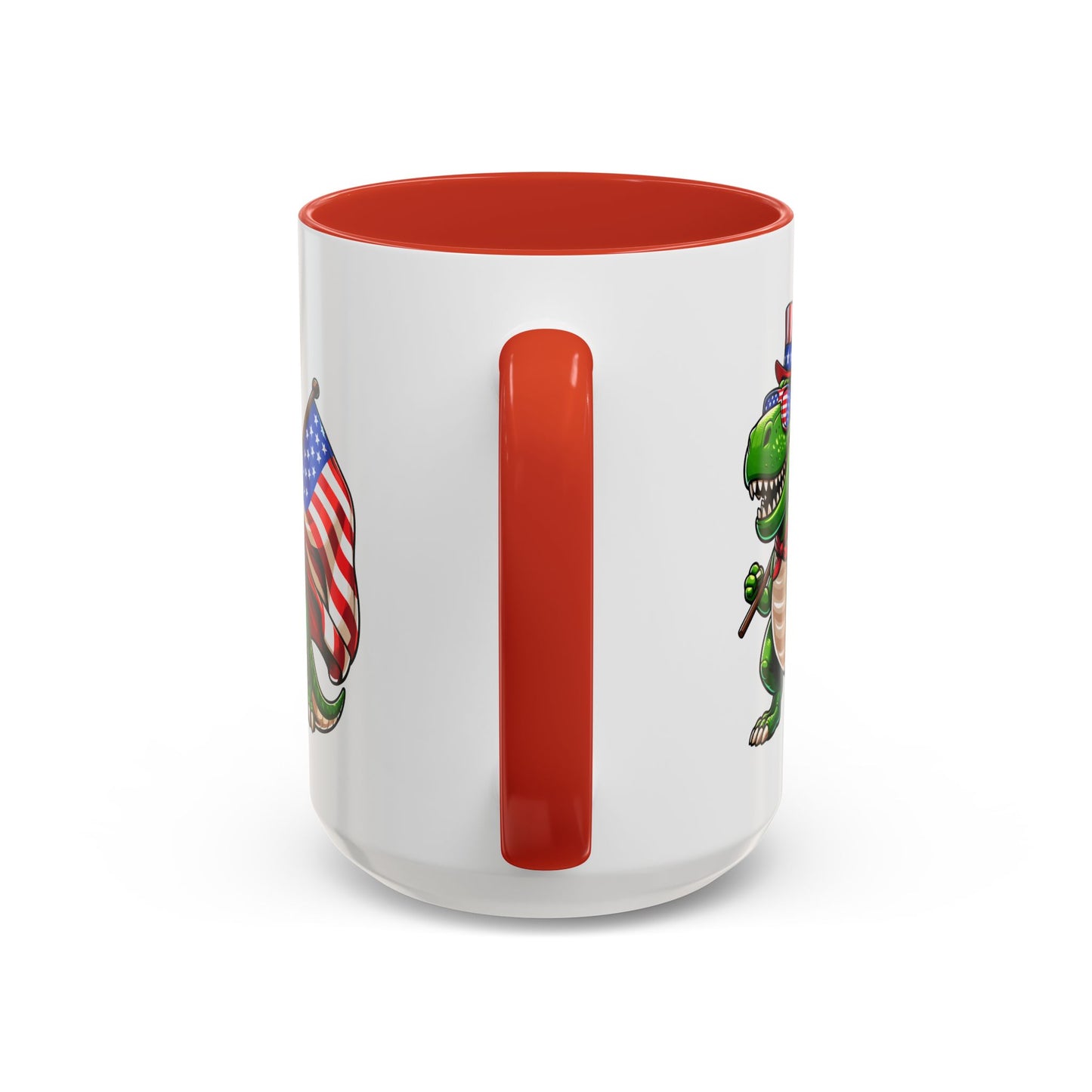 4th of July Mug - T Rex Dinosaur USA Flag