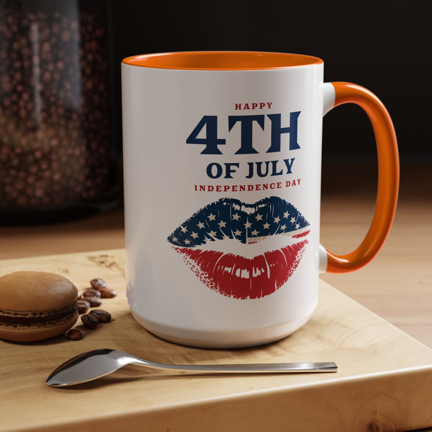 4th of July Mug - Happy 4th of July Flag Lips