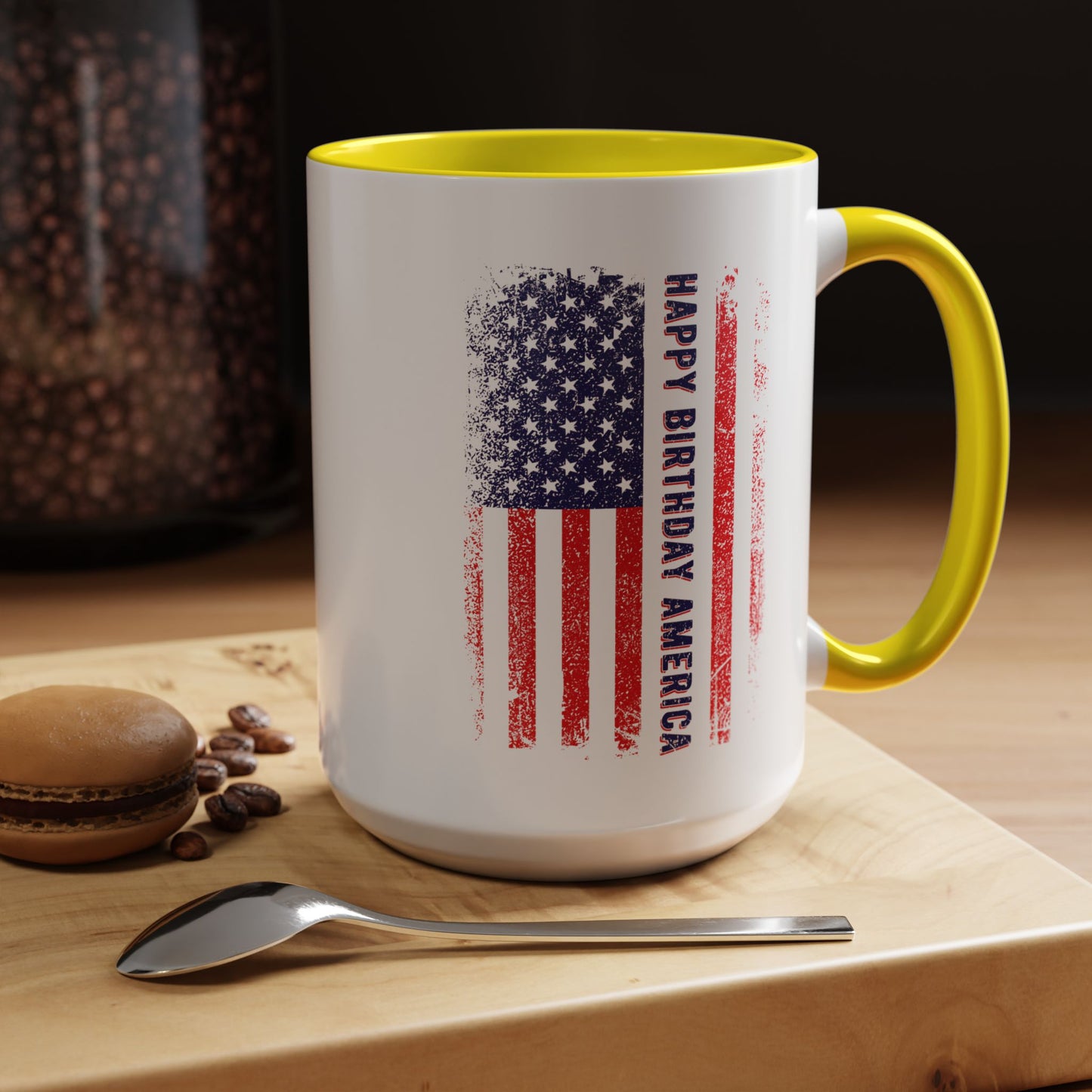 4th of July Mug - Happy Birthday America Flag