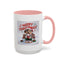 Christmas Mug - Merry Christmas Red Text Puppy Green Top