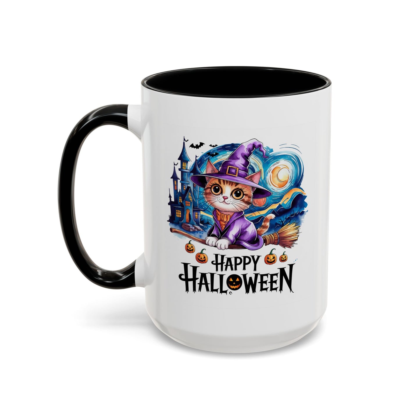 Halloween Mug - Happy Halloween Cat Witch