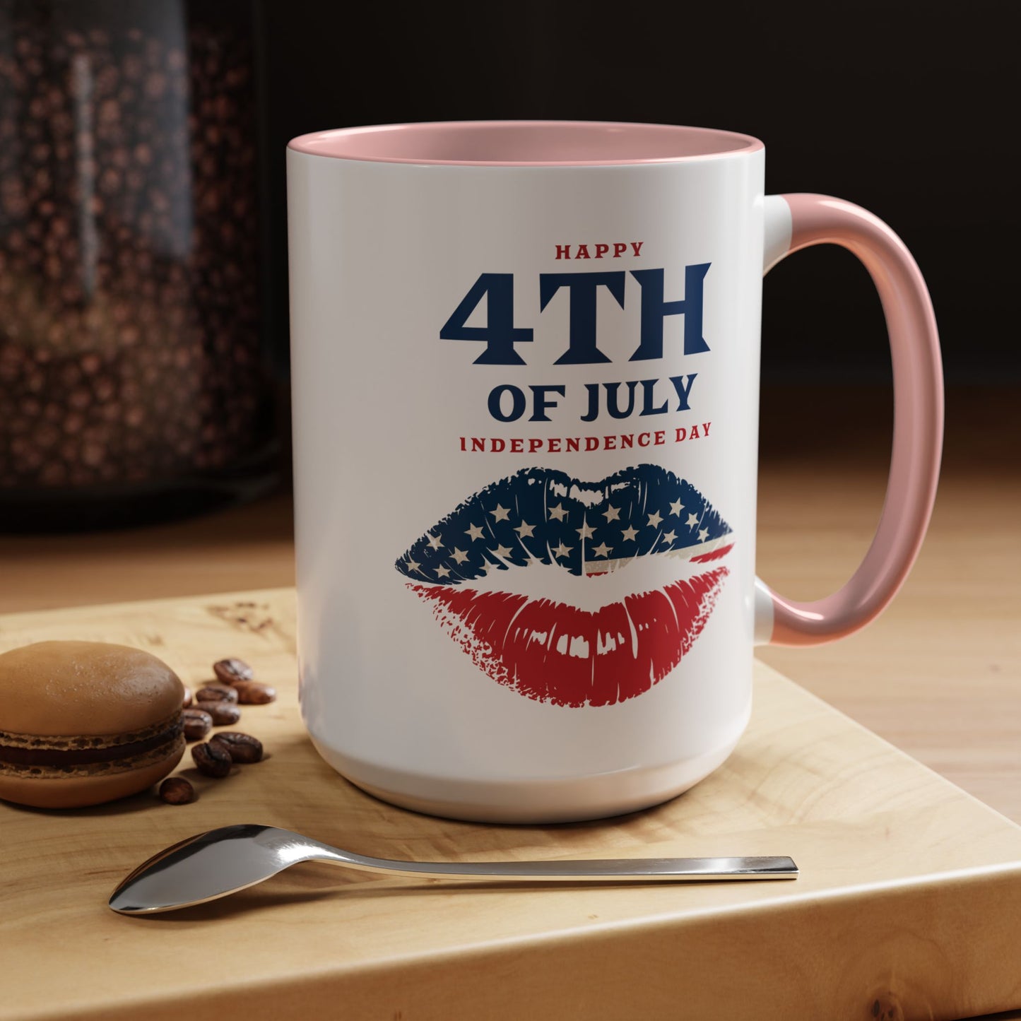 4th of July Mug - Happy 4th of July Flag Lips