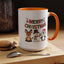 Christmas Mug - Red Green & Gold Text Reindeer Snowman Penguin