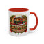 Christmas Mug - Happy Holidays White & Red Text Steam Locomotive