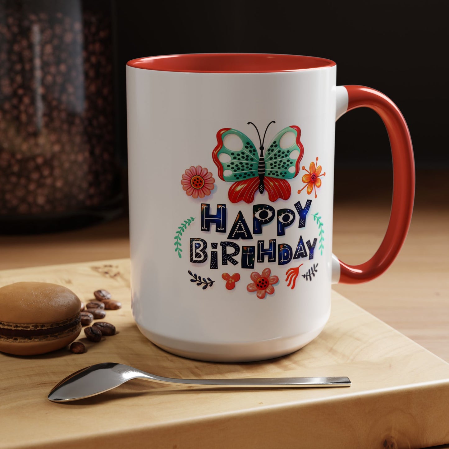 Birthday Mug - Butterfly Flowers