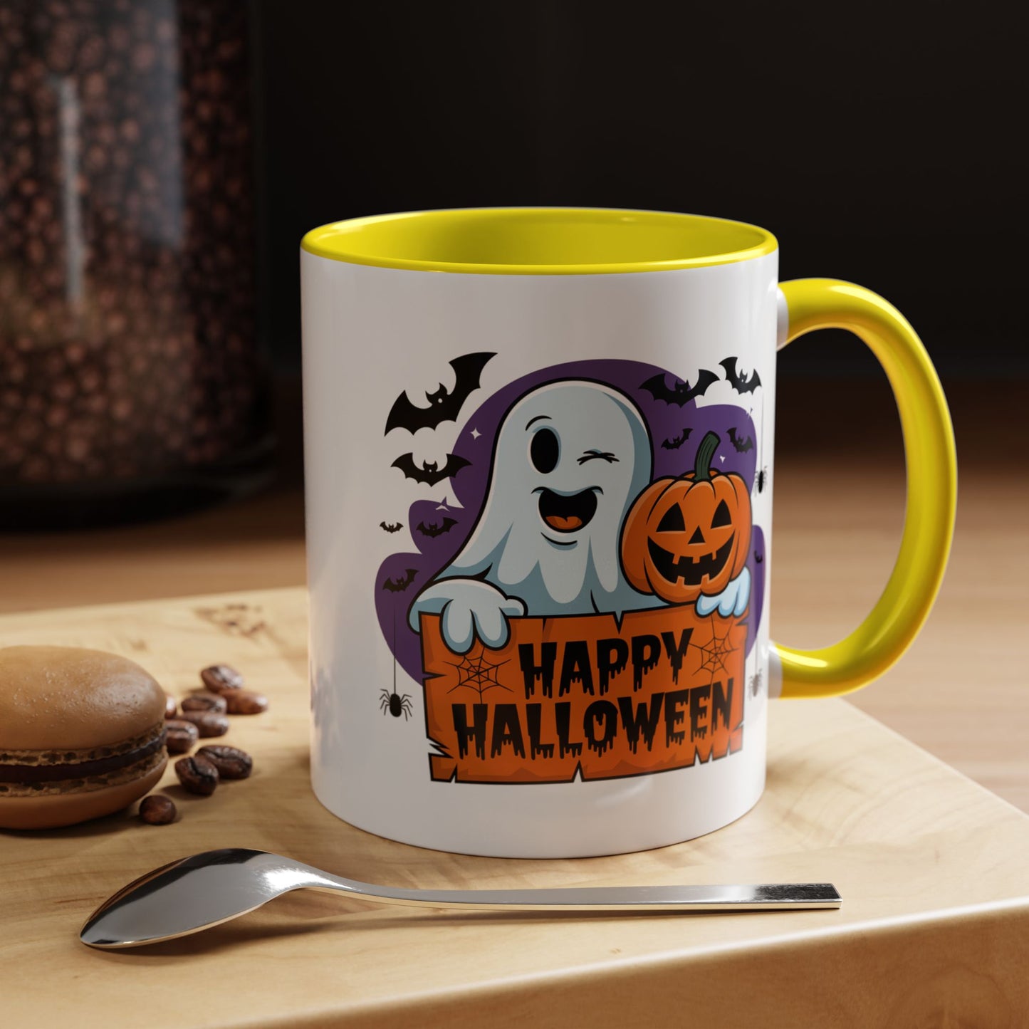 Halloween Mug - Winking Ghost With Pumpkin