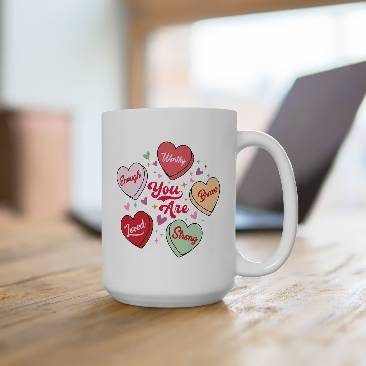 Motivation Mug - You Are Worthy Hearts