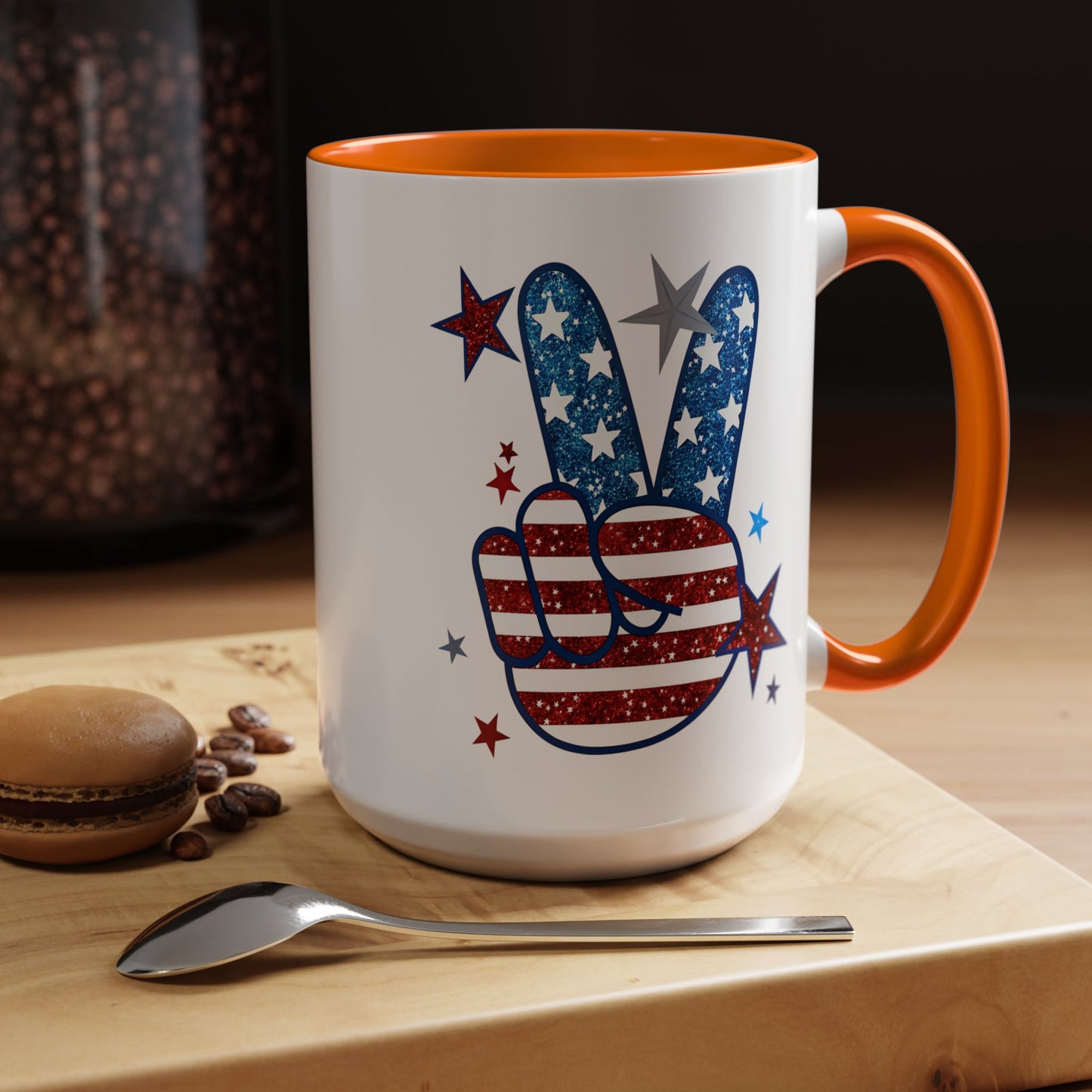 4th of July Mug - America Peace Sign
