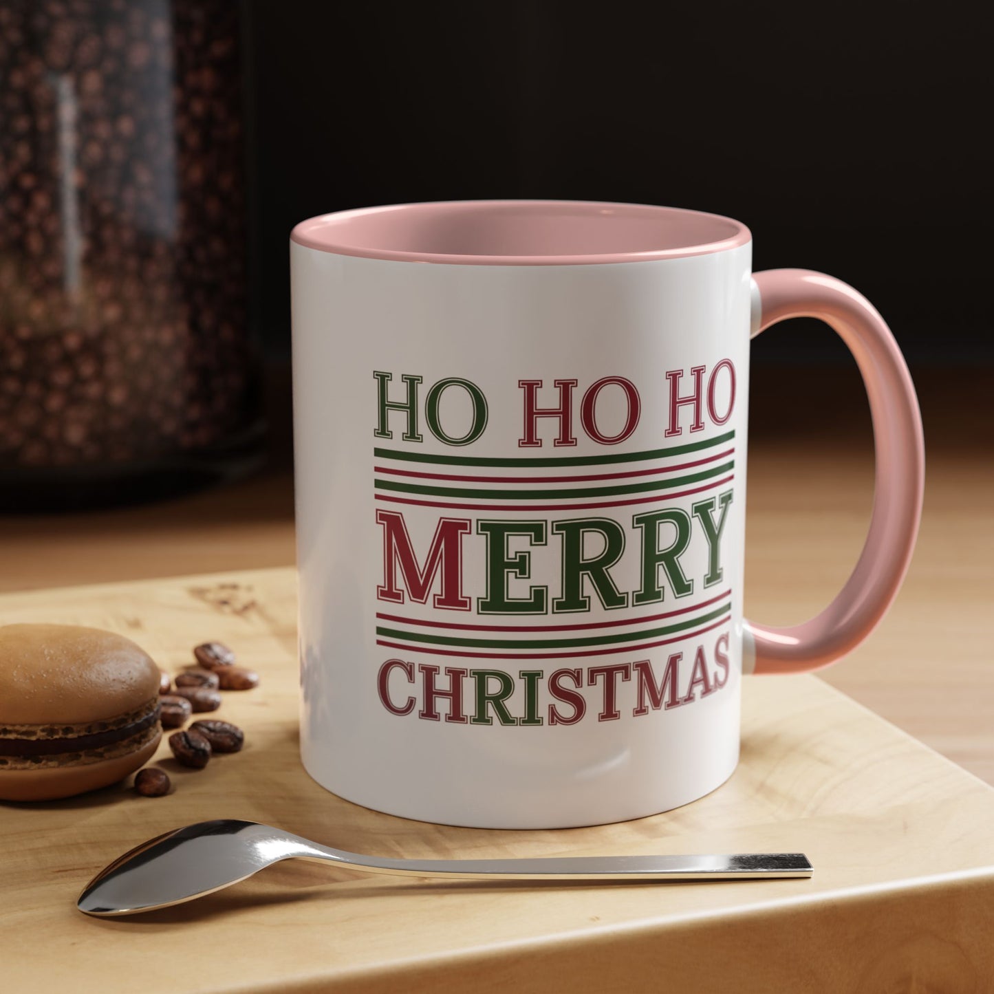 Christmas Mug - Ho Ho Ho Merry Christmas Red & Green Text 3