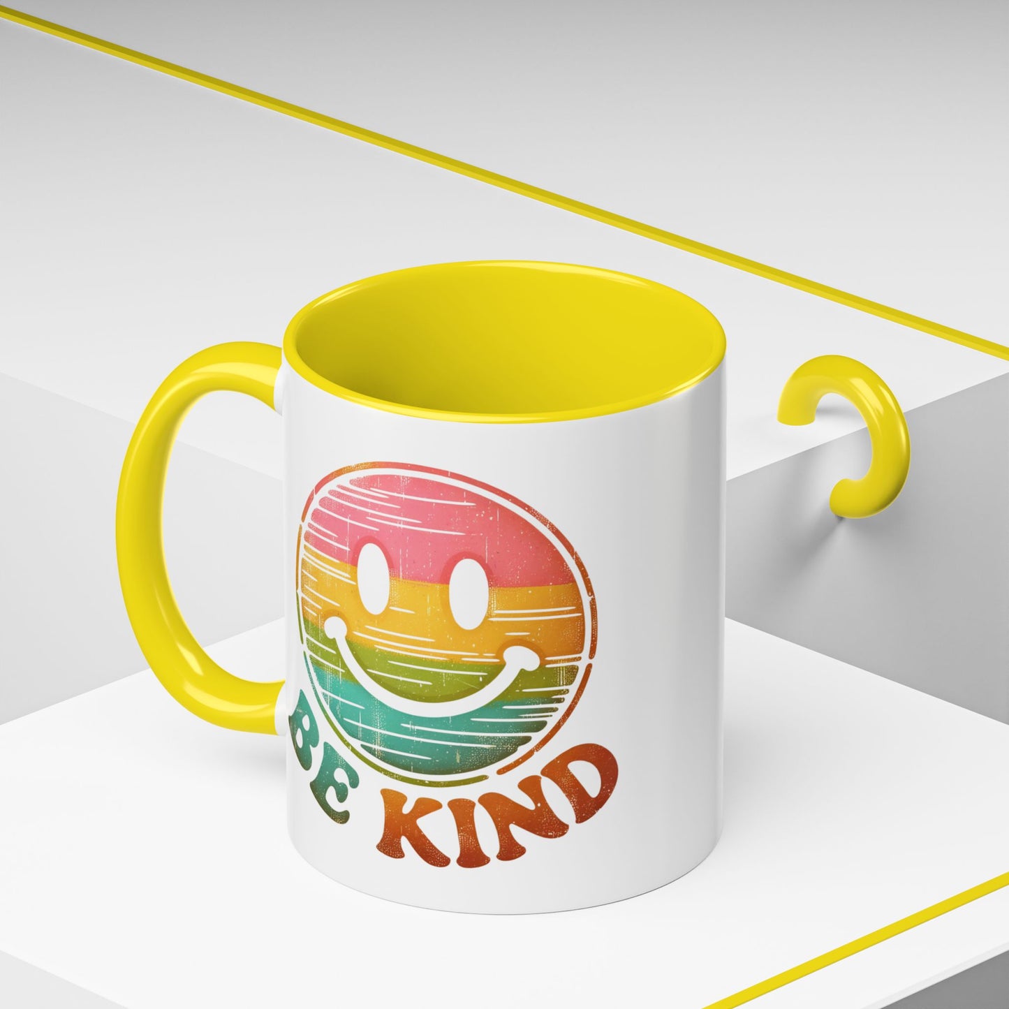 Motivation Mug - Retro Smiley Face Be Kind