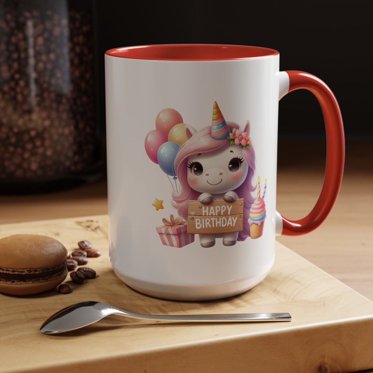 Birthday Mug - Girl Unicorn Happy Birthday Sign 2