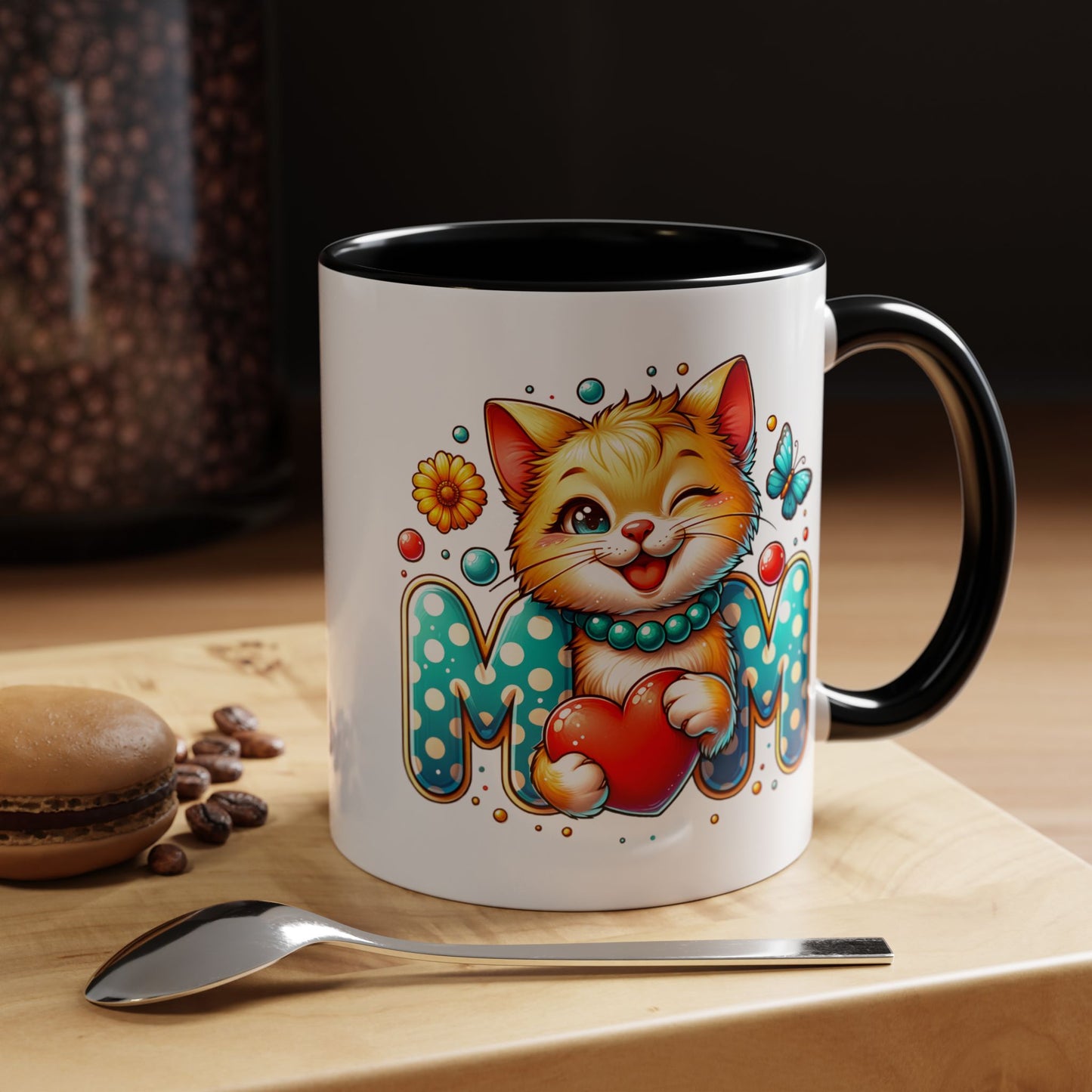 Mother's Day Mug - Mom Cat Red Heart