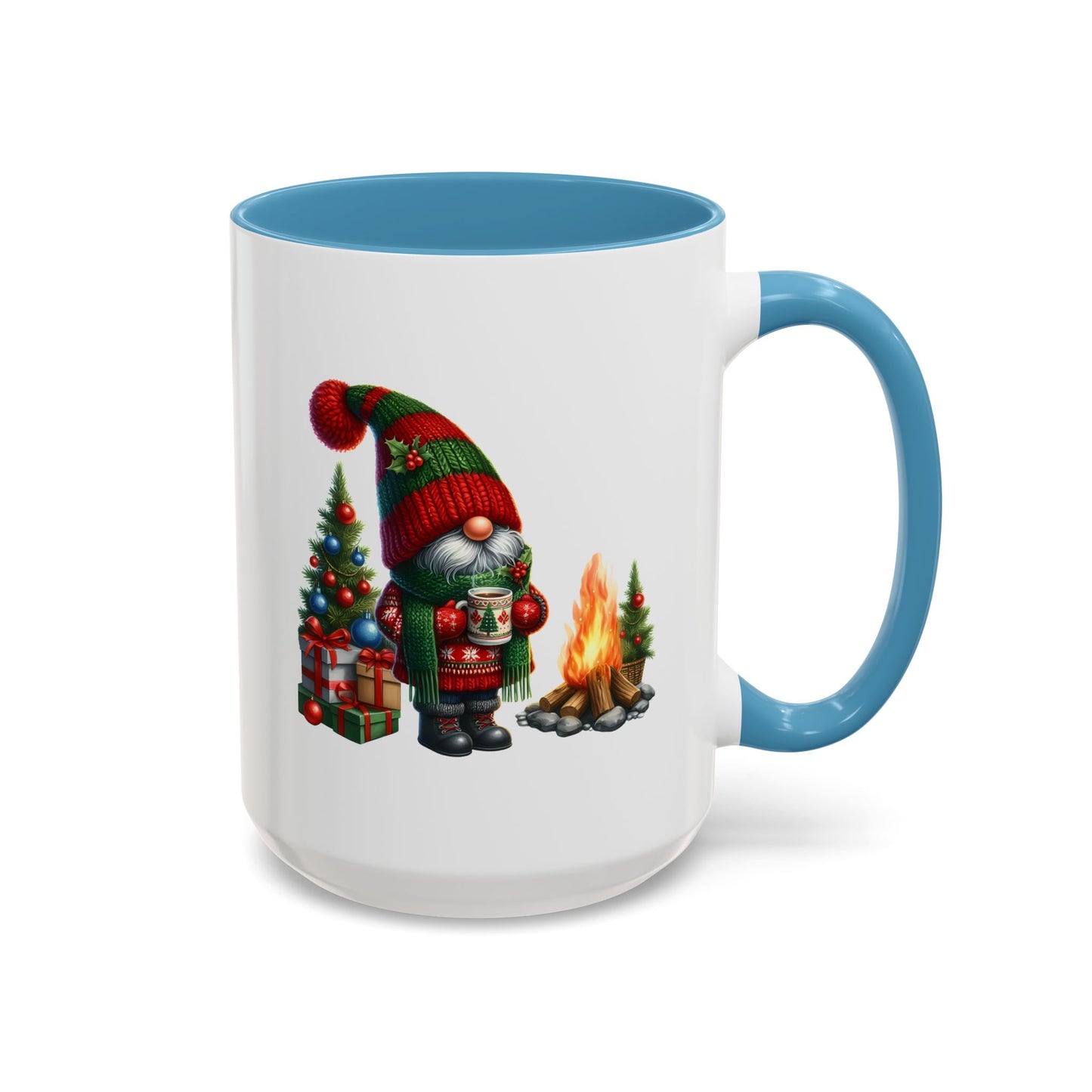 Christmas Mug - Gnome Presents and Fire