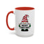 Christmas Mug - Merry Christmas Black Text Gnome Lights