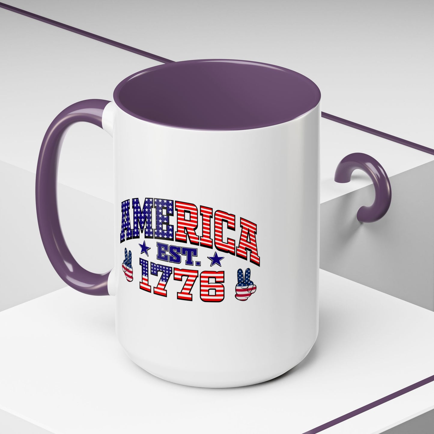 4th of July Mug - American Est 1776 Patriotic Flag