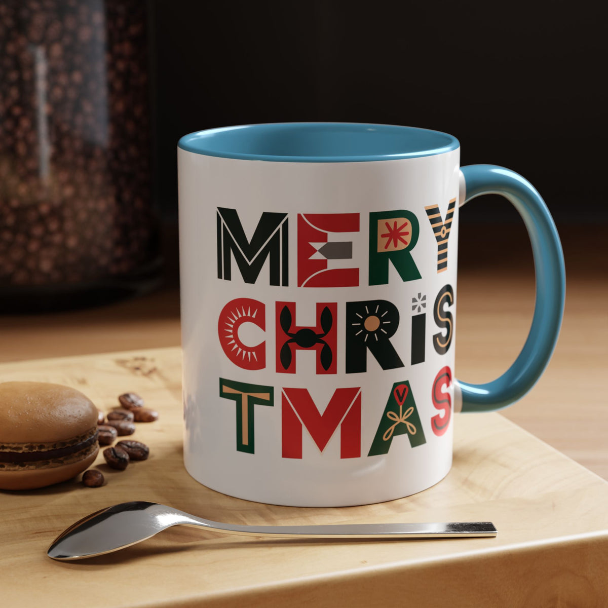 Christmas - Merry Christmas Black Red Green Patterned Text