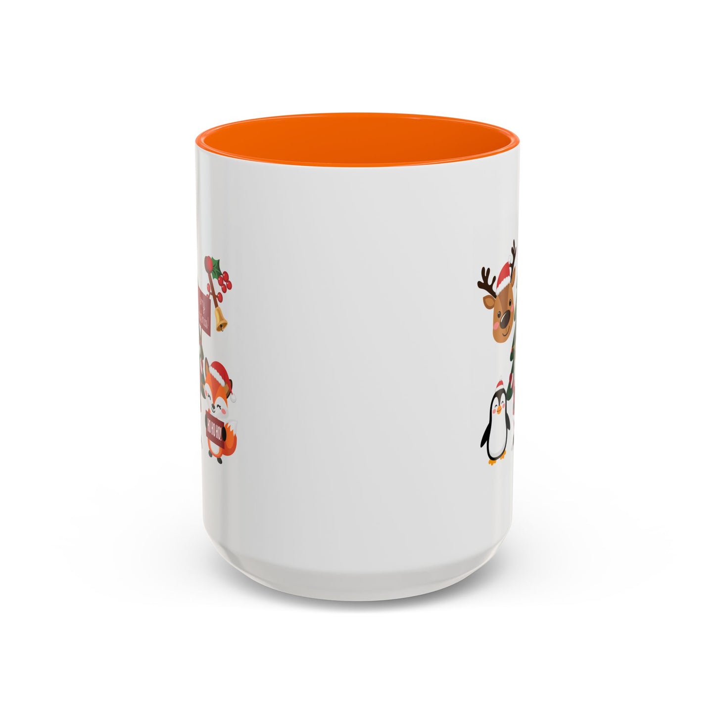 Christmas - Merry Christmas White Text Santa Reindeer Penguin Fox