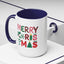 Christmas Mug - Merry Christmas Red Green & Gold Decorative Text