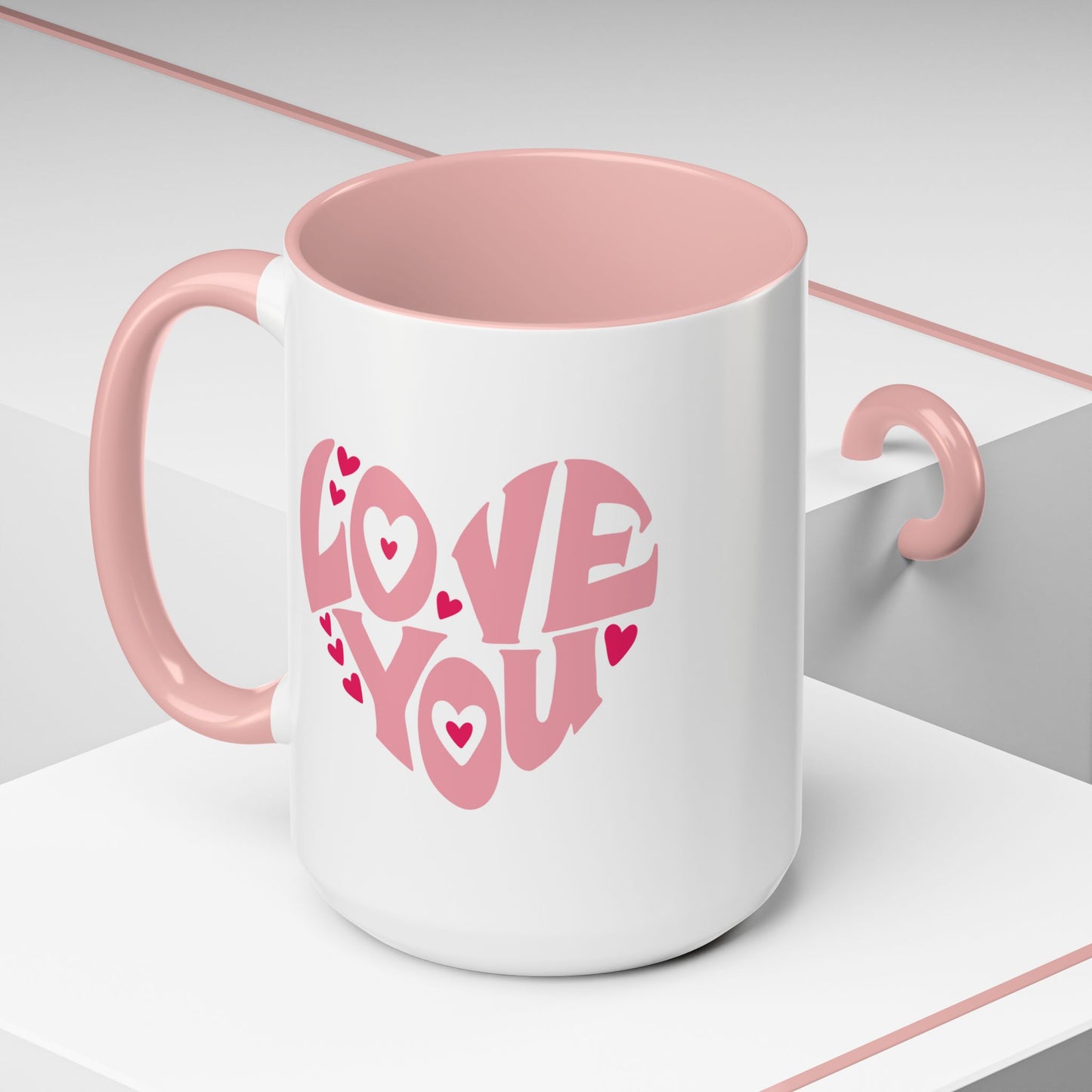 Valentine's Day Mug - Love You Heart Lettering