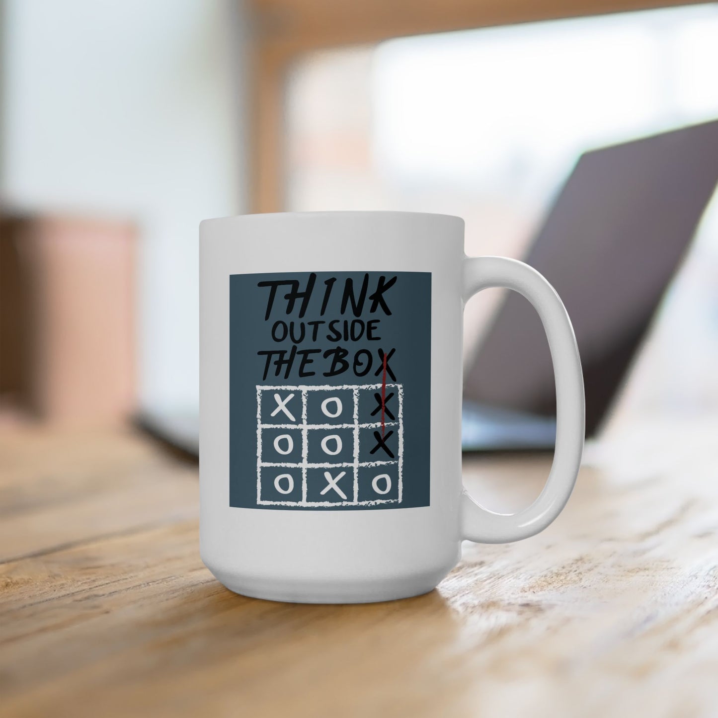 Motivation Mug - Think Outside The Box Naughts & Crosses