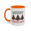 Christmas Mug - Merry Christmas Green & Red Text Decorative Trees
