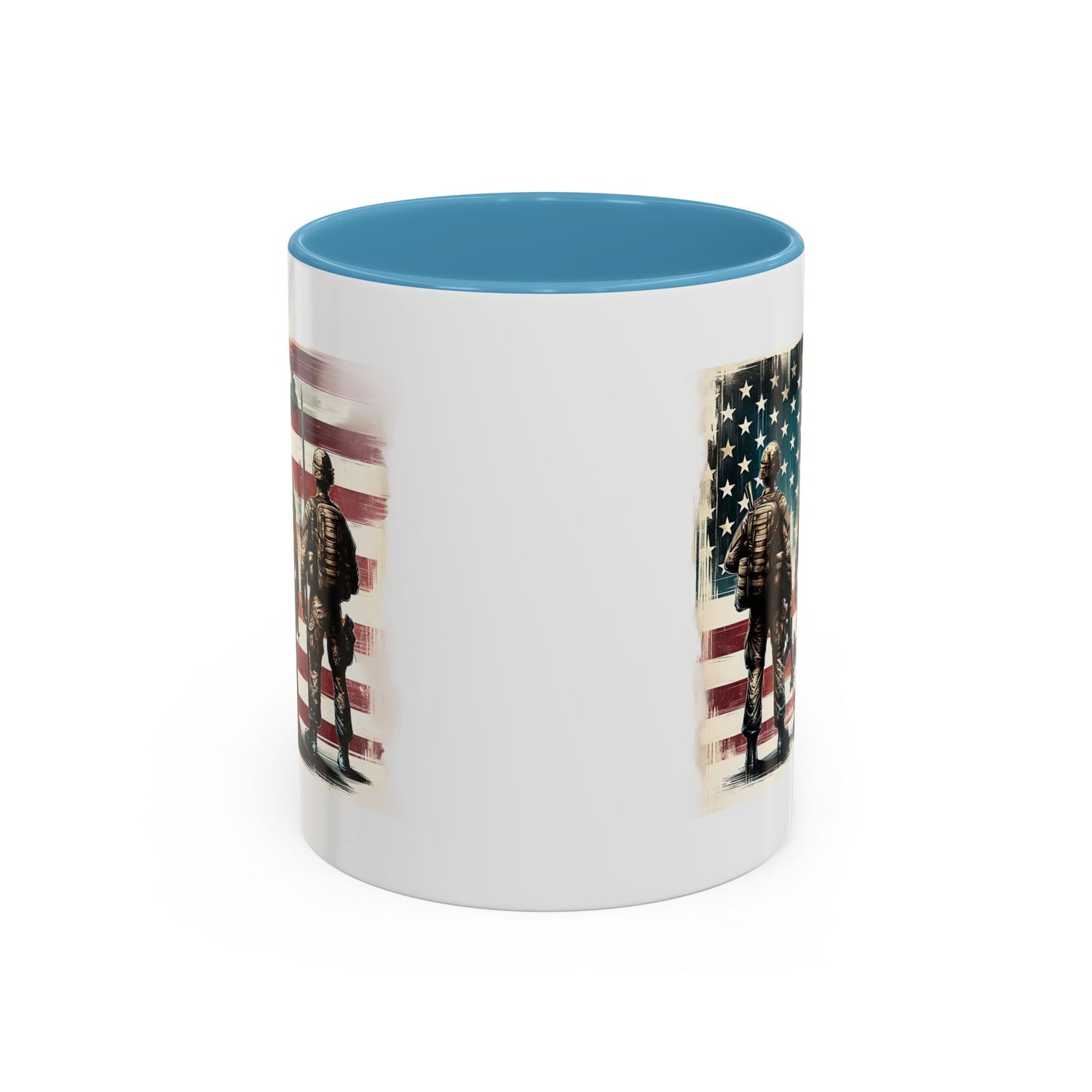 4th of July Mug - Soldiers American Flag