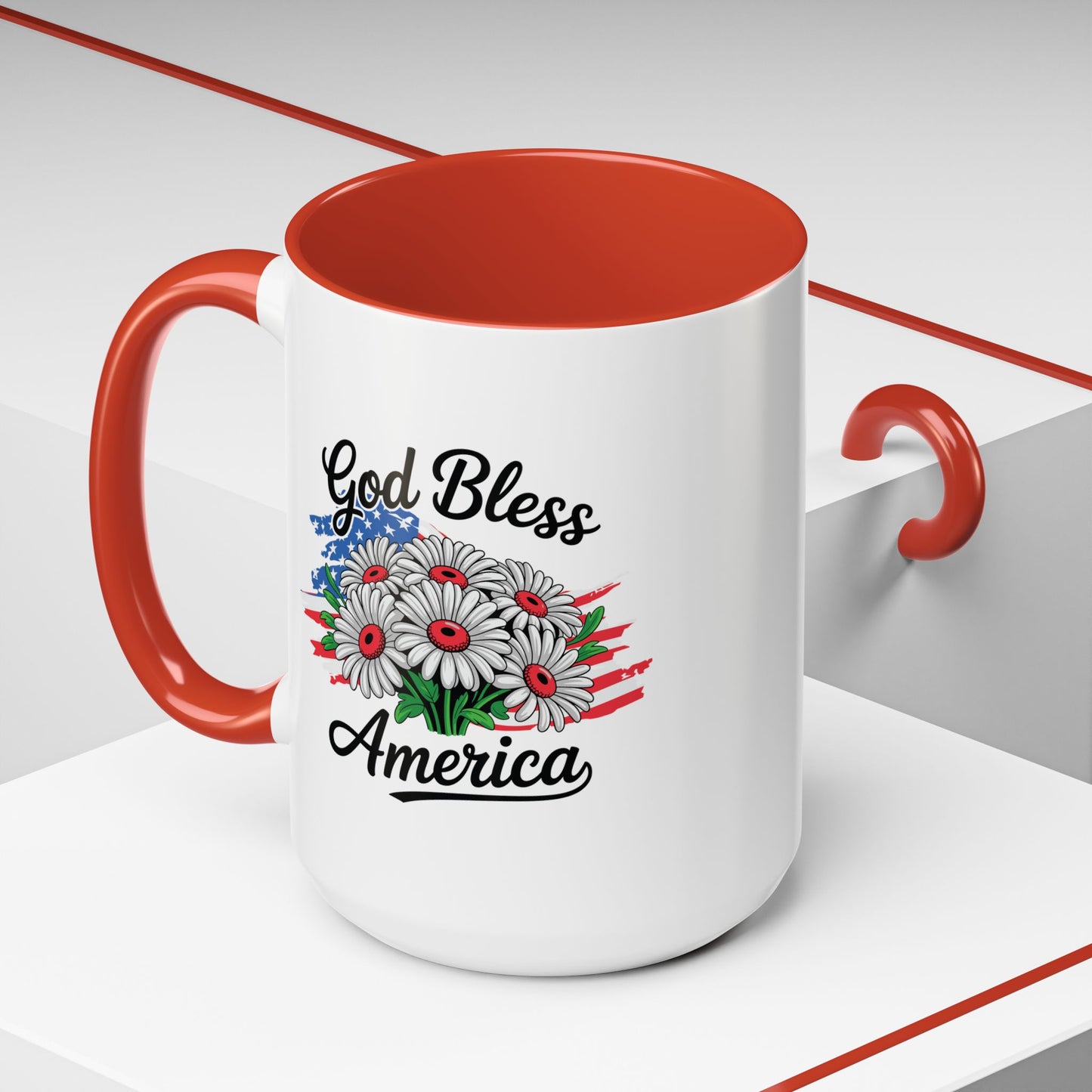 4th of July Mug - God Bless America Daisies