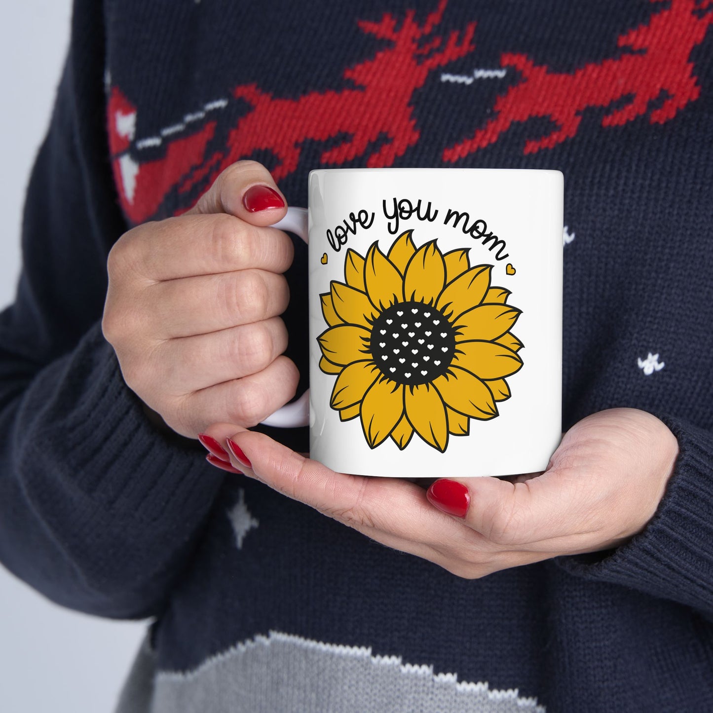 Mother's Day Mug - Love You Mom Sunflower